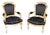 Pair Napoleonic Painted and Carved Armchairs For Sale