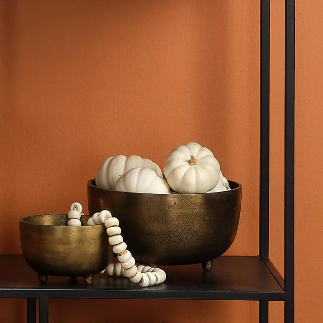 Brass Jamie Young Relic Metal Small Footed Decorative Bowl For Sale - Image 8 of 8