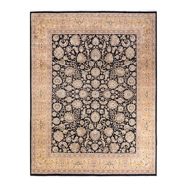 Mogul, One-of-a-Kind Hand-Knotted Area Rug - Black, 8' 2" x 10' 5" For Sale