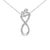 Contemporary Sterling Silver 1/4 Cttw Diamond Infinity Motif Pendant Necklace For Sale - Image 3 of 4