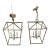 Vintage Chrome Square Pendant 4 Lamp Light Fixtures - A Pair For Sale