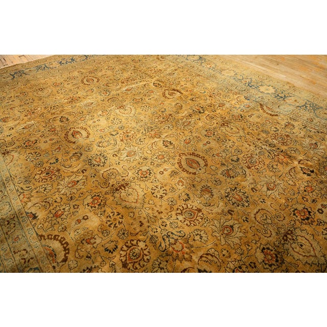 Beige 1900s Beige Classic Khorasan Designs Antique Knotted Wool Persian Mashad Rug For Sale - Image 8 of 9