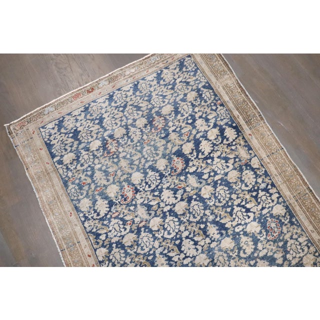 Early 20th Century Ink Blue Long Persian Malayer Runner - 3' x 18'7" For Sale - Image 9 of 12