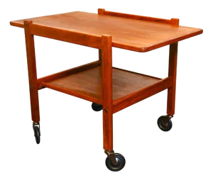 Swedish Rulle Teak Serving Cart by Källemo, 1960s