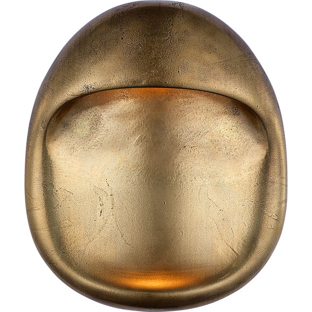 Kelly Wearstler for Visual Comfort Signature Esculpa 14" Rounded Wall Light in Museum Brass For Sale