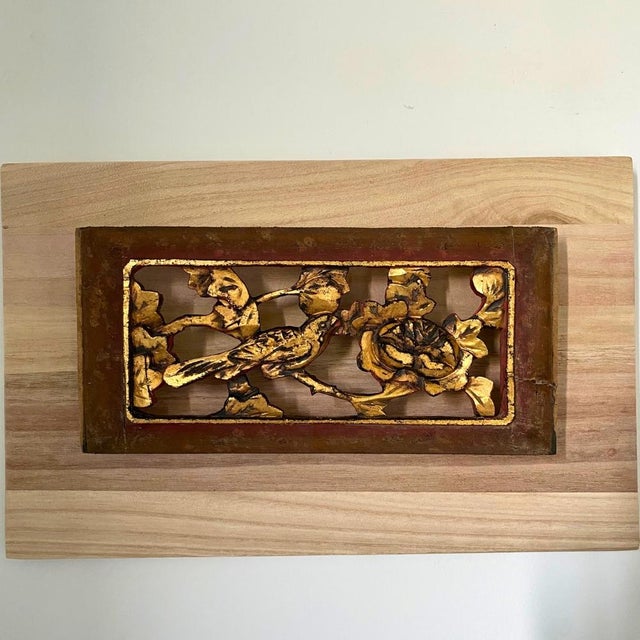 Light Gray Sculptural Wall Object – Early 20th C. Antique Chinese Giltwood Openwork Panels, Pair For Sale - Image 8 of 11