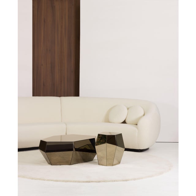 Cream Three Rocks High Side Table in Bronze Mirror from Insidherland For Sale - Image 8 of 15