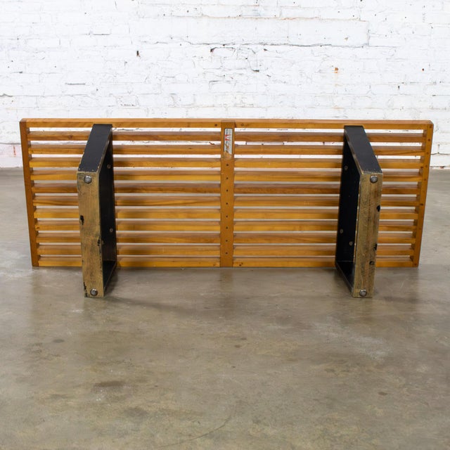Early Mid Century Modern George Nelson Platform Bench for Herman Miller Maple Slats Black Painted Legs For Sale - Image 11 of 18