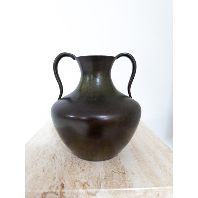Forest Green Art Deco Bronze Vase from GAB, Sweden, 1930s For Sale - Image 8 of 8