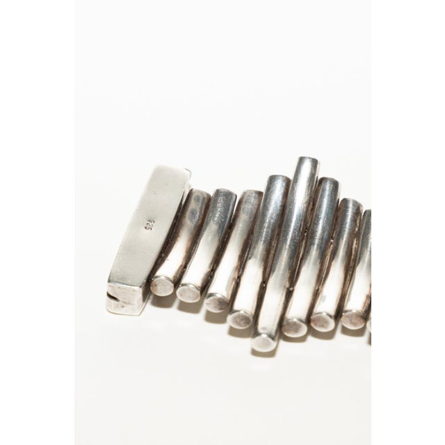 Vintage Sterling Silver Modernist Sculptural Cuff Bracelet, 1960's For Sale - Image 13 of 14