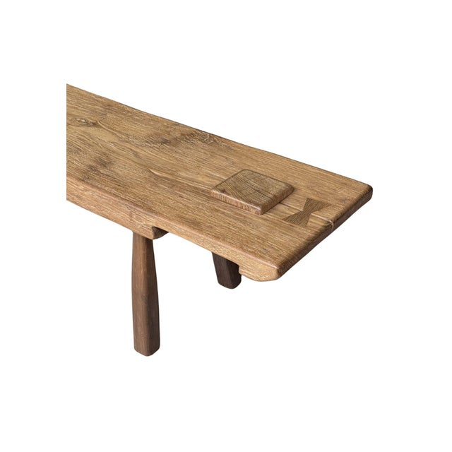 Sculptural Teak Wood Long Bench Stunning Wood Textures, Modern Organic For Sale - Image 6 of 8