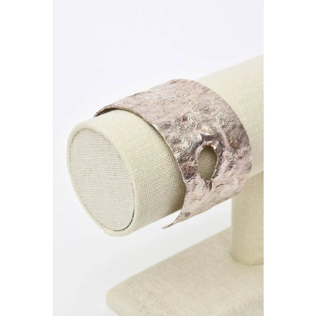 Vintage Italian Sterling Silver Cut Out Cuff Bracelet 80's For Sale - Image 9 of 10