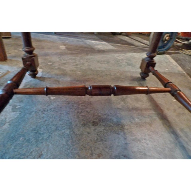 19th Century French Carved and Stained Walnut Stool. For Sale - Image 10 of 12