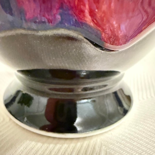 Ceramic Late 20th Century Edgecombe Potters Deep Magenta Molten Drip Glaze Stoneware Pitcher For Sale - Image 7 of 9