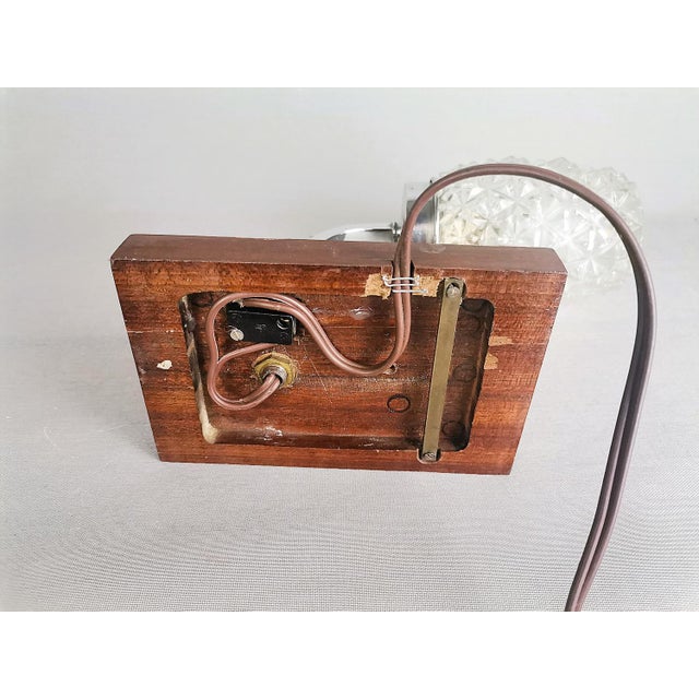 Portuguese Rustic Wood and Glass Sconce, 1950s For Sale - Image 9 of 10