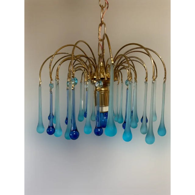Mid-Century Modern Murano Glass Chandelier attributed to Paolo Venini, 1970s For Sale - Image 3 of 10