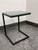 Modern Room & Board Parsons C-Shape Seafoam Glass Table For Sale - Image 3 of 12