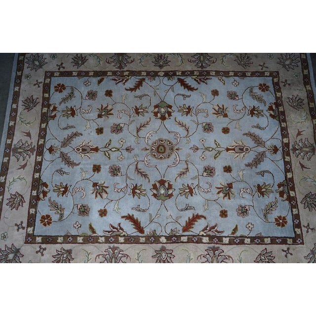 1940s Vintage French Hand Woven Blue Rug, 1940s For Sale - Image 5 of 16