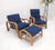 Pair of His & Hers Rattan Bamboo Mid Century Modern Lounge Chairs Ottoman MINT! For Sale - Image 10 of 11