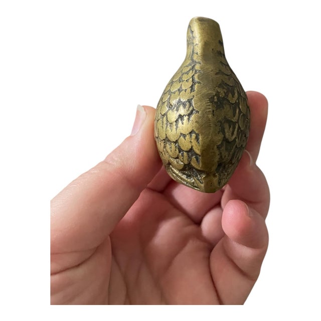 Vintage Midcentury Brass Quail/Partridge Bird Figurines Set of 3 For Sale - Image 9 of 12