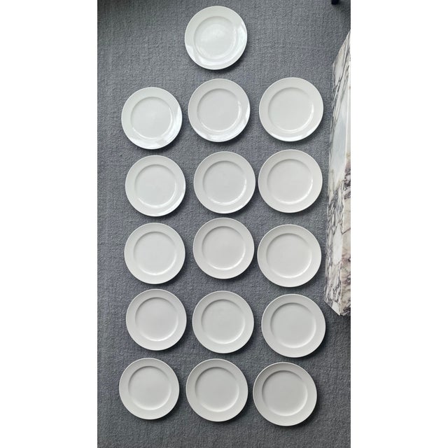 Villeroy & Boch Tipo White set of plates. White plate with a white dotted border. Includes 16 dinner plates 10.5” diameter...