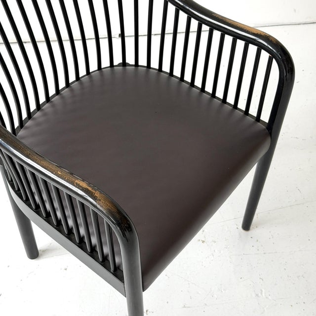 1980s 1980s Bentwood Spindle Chairs Attributed to Ward Bennett for Brickell Associates For Sale - Image 5 of 7