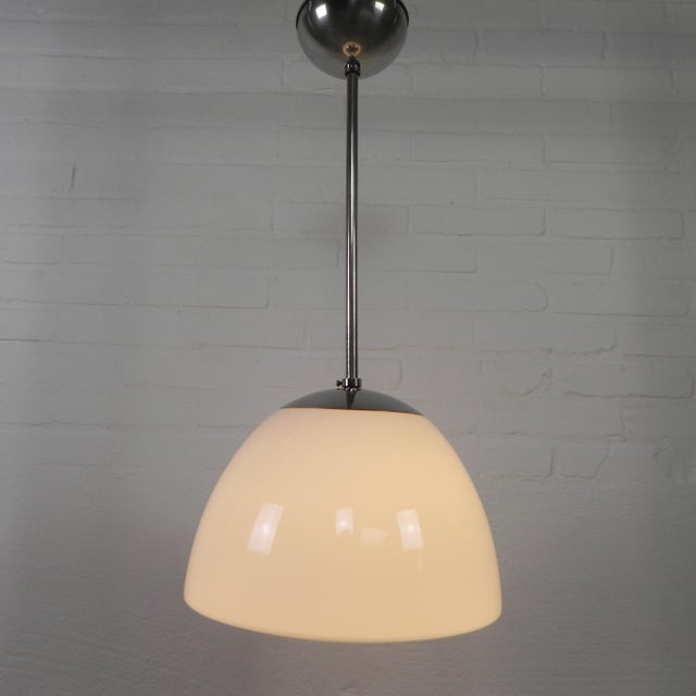 School Lamp with Large Glass Ball in Opal Glass, 1930s For Sale - Image 6 of 16