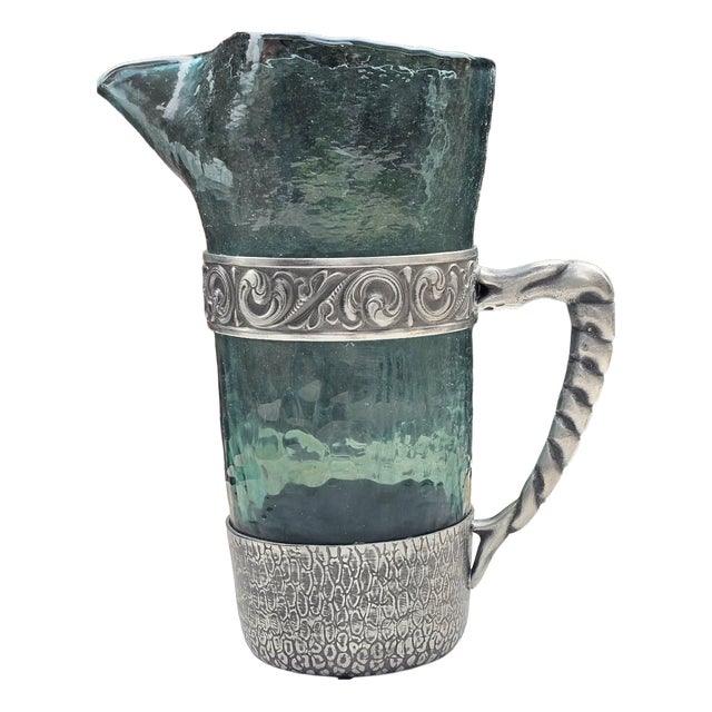 Vintage Hadeland Glass Pitcher by Willy Johansson, 1950s For Sale