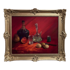 Listed French Artist Georges De Marco 1906-1990 Oil Canvas Painting Still Life