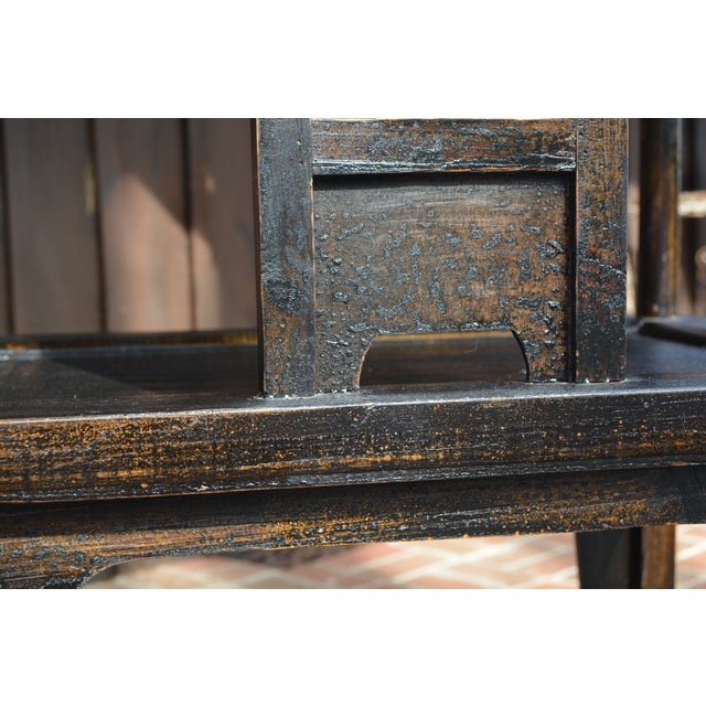 Arhaus Wooden Oriental High Back Ming Style Side Decorative Chair W/ Yoke Back For Sale - Image 13 of 18