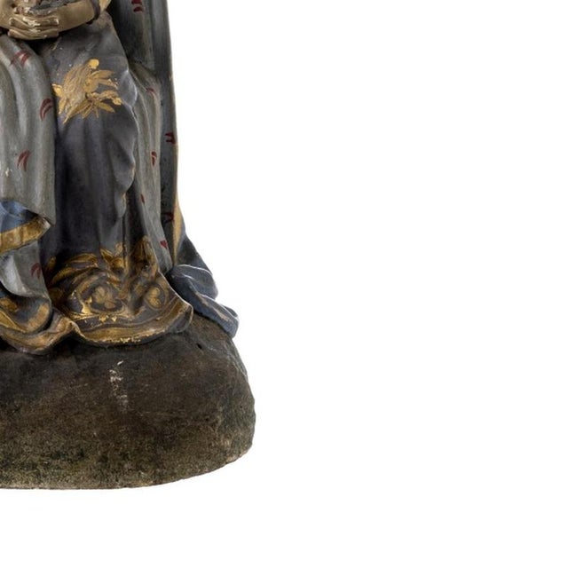 Portuguese Artist, Our Lady of Sorrows, 19th Century, Polychrome and Gilded Wood For Sale - Image 5 of 6