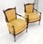 Pair Gold Silk Upholstery Fine Carved Acorn Finials Lounge Fireside Chairs MINT! For Sale - Image 6 of 16