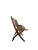An uncommon antique four-seat folding wooden bench featuring individual slatted seats, gracefully curved legs, and...