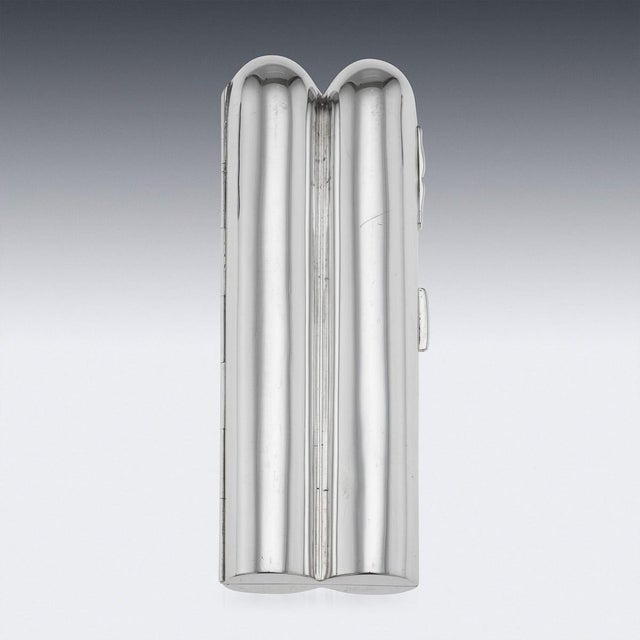Antique English Silver Cigar Case, 1907 For Sale - Image 3 of 11