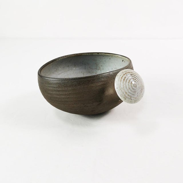 Modernist Ceramic Bowl with Handle by H. Ditlev. Denmark, 1960s For Sale - Image 4 of 10