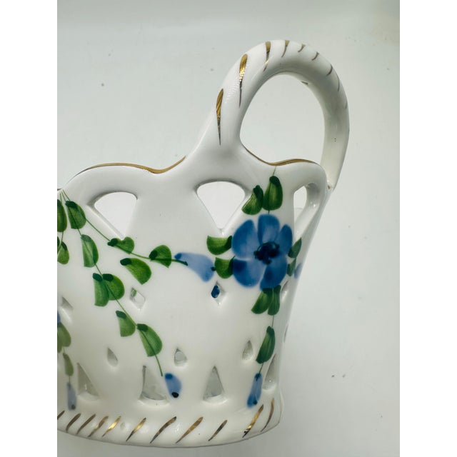 Shabby Chic Vintage Ceramic Basket For Sale - Image 3 of 6
