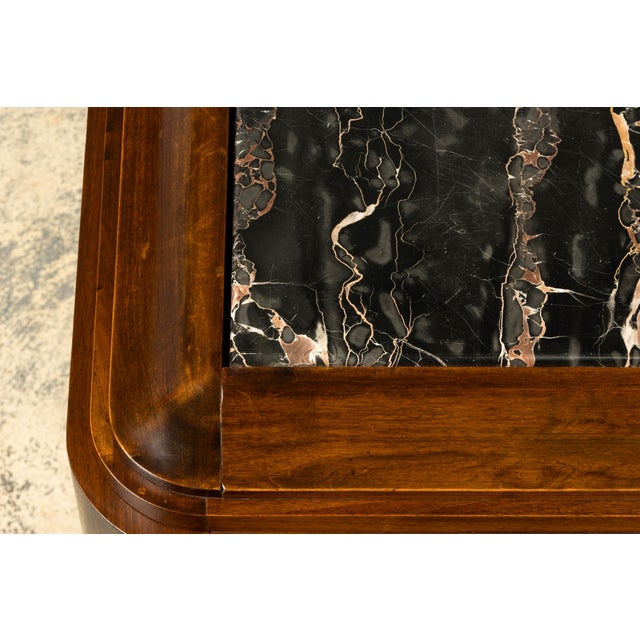 1940s Monumental Sideboard by A. Bicchierini, Burl Wood & Marble, Provence For Sale - Image 11 of 18