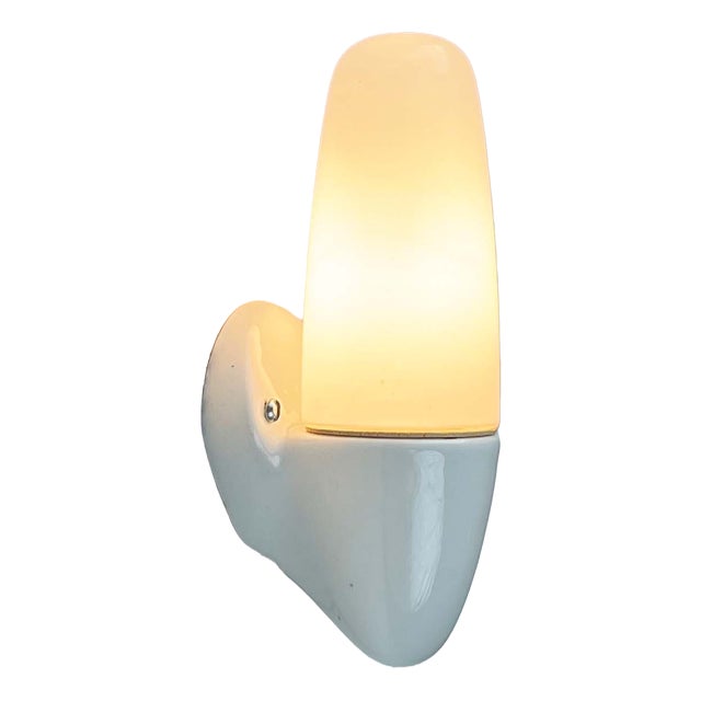 Mid-Century Modern German Ceramic 6065 Sconce by Wilhelm Wagenfeld for Lindner, 1950s, Set of 2 For Sale