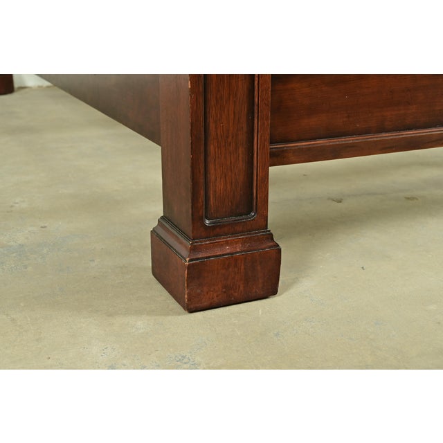 Henredon Georgian Carved Cherry Wood King Size Poster Bed For Sale - Image 9 of 11