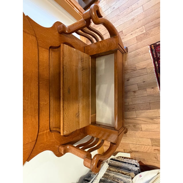 Large Antique Victorian Oak Hall Tree With Storage For Sale - Image 12 of 12