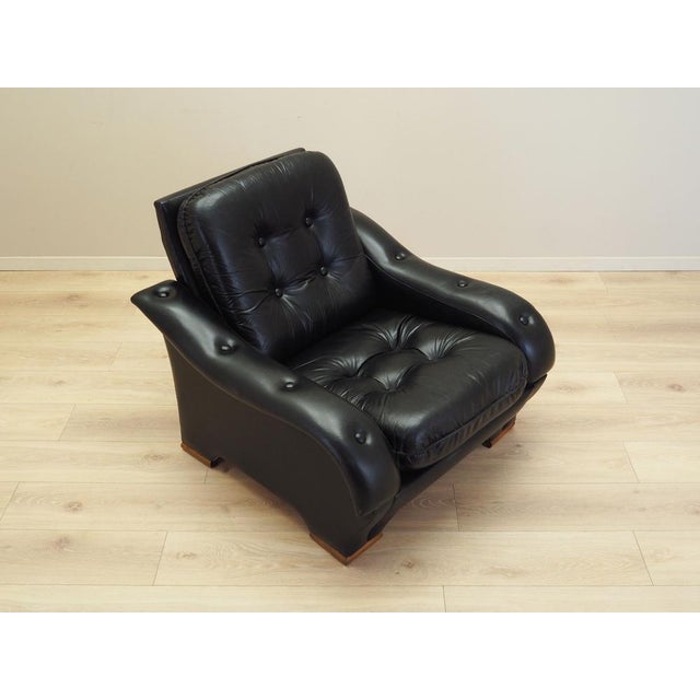 Italain Black Armchair, 1980s For Sale - Image 11 of 18