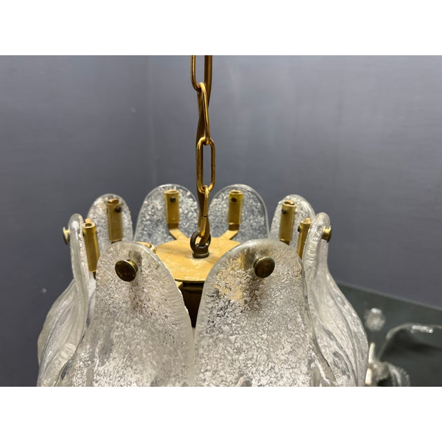 Italian Murano Glass Pendant Light with Sculptural Glass Shade, 1970s For Sale - Image 9 of 13