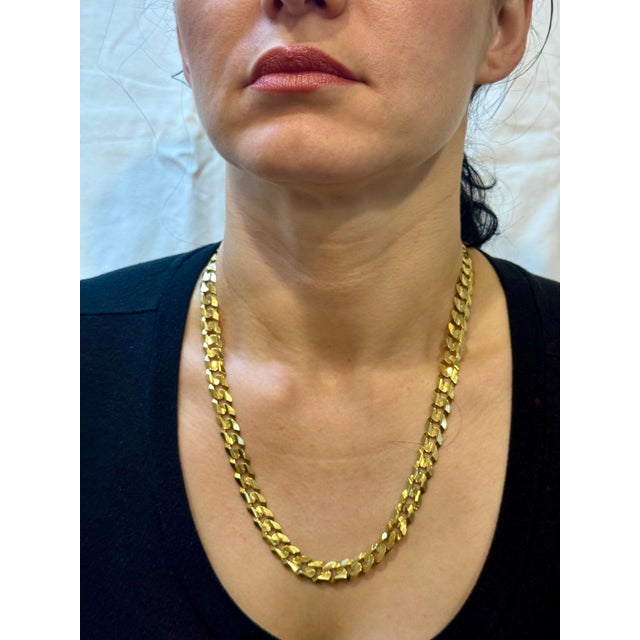 Vintage 14 Karat Yellow Gold 60 Gm Miami Cuban Link Italian Chain Unisex, 22" For Sale - Image 13 of 18