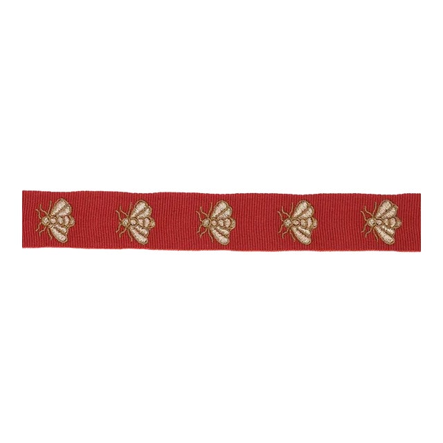 Schumacher Hubert'S Bees Tape In Rouge & Gold For Sale