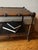 Vintage Mid-Century Faux Bamboo Walnut Coffee Table With Cane Shelf & Casters For Sale - Image 4 of 16