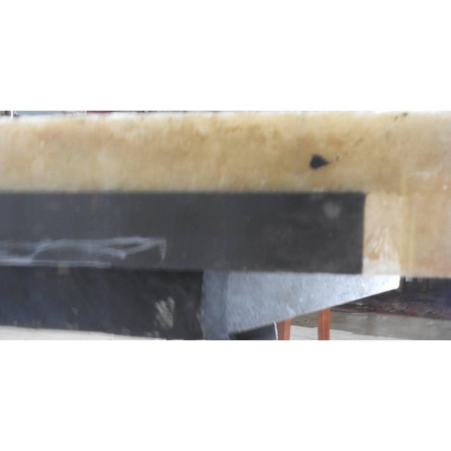 Marble-Top Banker's Table With Wrought Iron Base by Samuel Yellin For Sale - Image 9 of 11