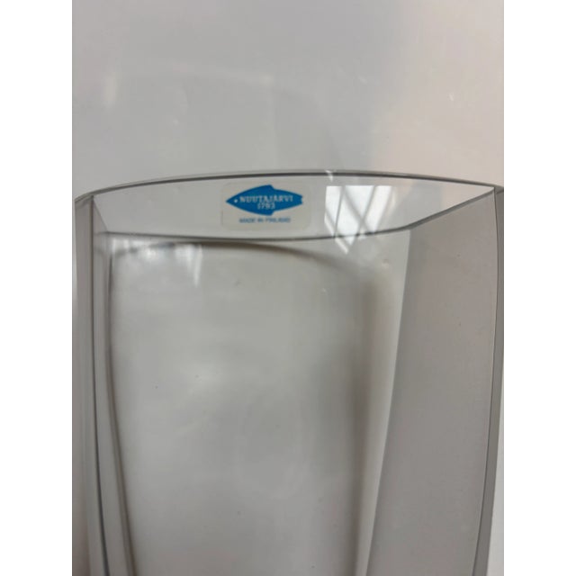 Nuutajarvi 1793 Vintage Clear and Frosted Art Glass Pillow Vase For Sale In Washington DC - Image 6 of 7