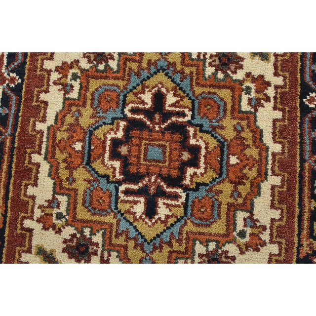 Heriz Runner 2’6” X 8’7” Ivory Wool Tribal Hand-Knotted Oriental Rug For Sale - Image 4 of 13