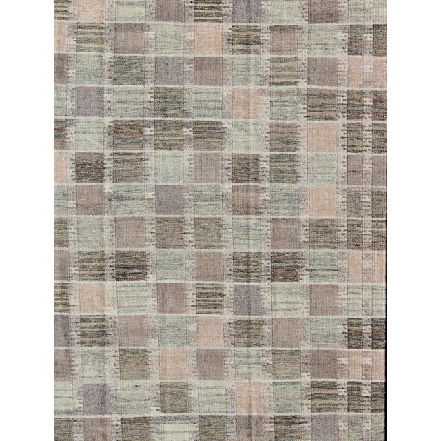 Modern Scandinavian Flat-Weave Rug by Keivan Woven Arts, 9' X 12'1" For Sale - Image 4 of 11
