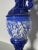 Baroque Embossed Cobalt Blue & Gold Ceramic Decorative Pitcher For Sale In Houston - Image 6 of 10